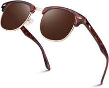Polarisierte Retro Sonnenbrille UV400 Schutz Leopardenmuster Braun