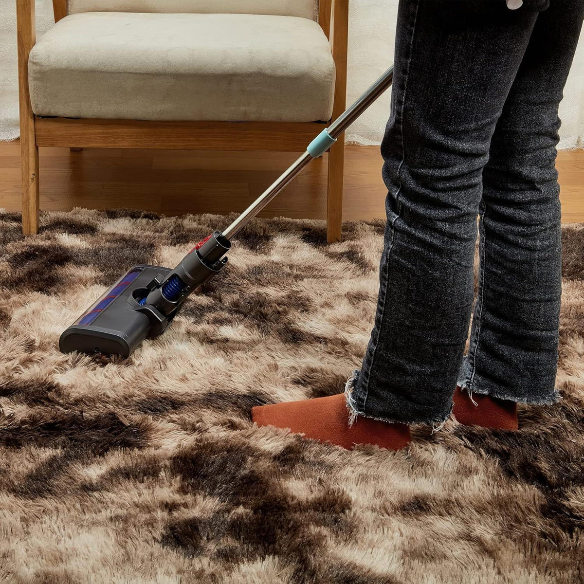 Weicher Hochflor Shaggy Teppich 120x160 cm Braun