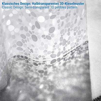 Duschvorhang 3D Steinmuster Transparent Wasserdicht 180x200cm Schimmelabweisend