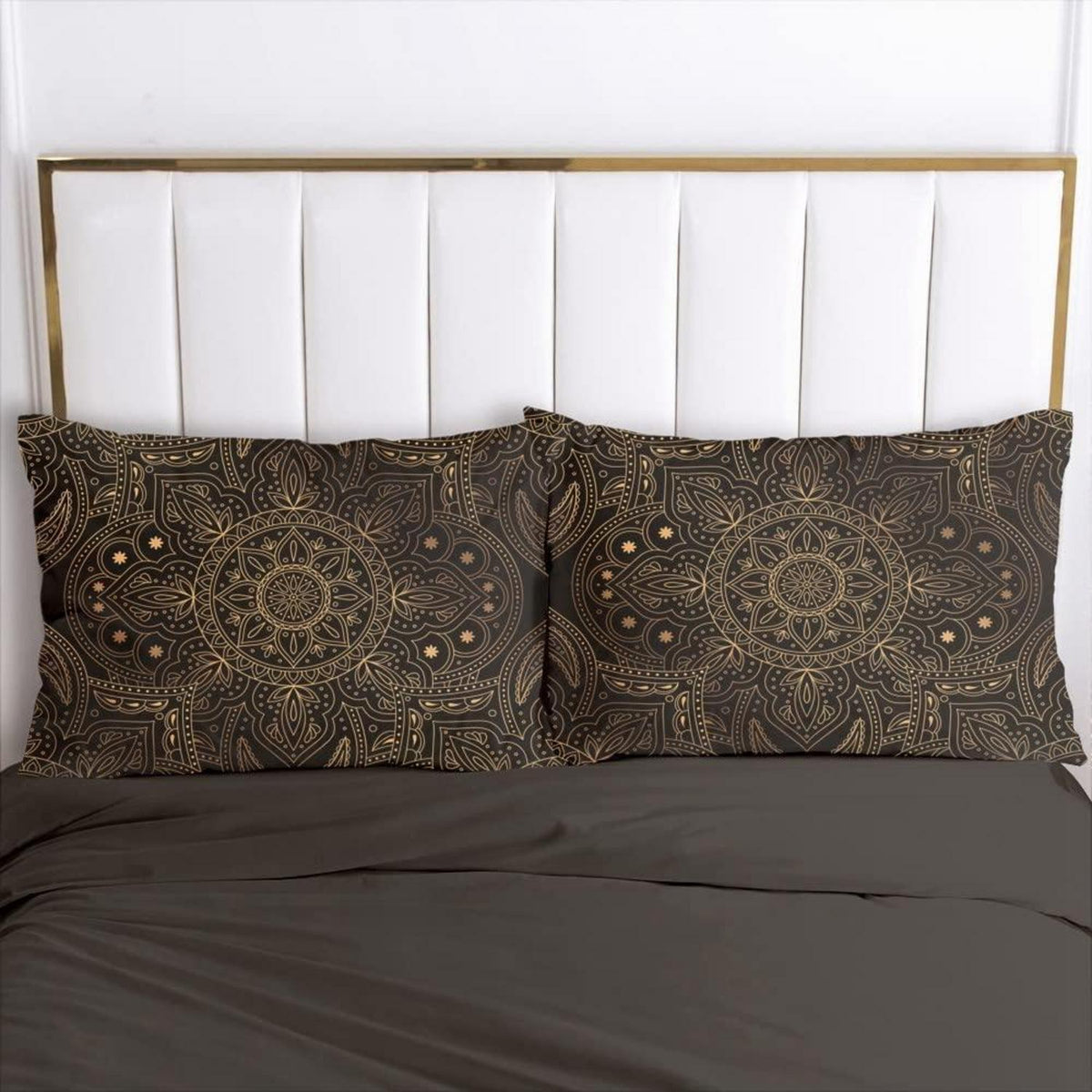 Boho Bettwäsche Set 135x200cm Schwarz Gold Mandala