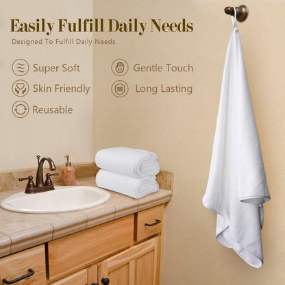 Badetücher Weiß Mikrofaser 2 Stück 68,6 x 137,2 cm Yoga Spa