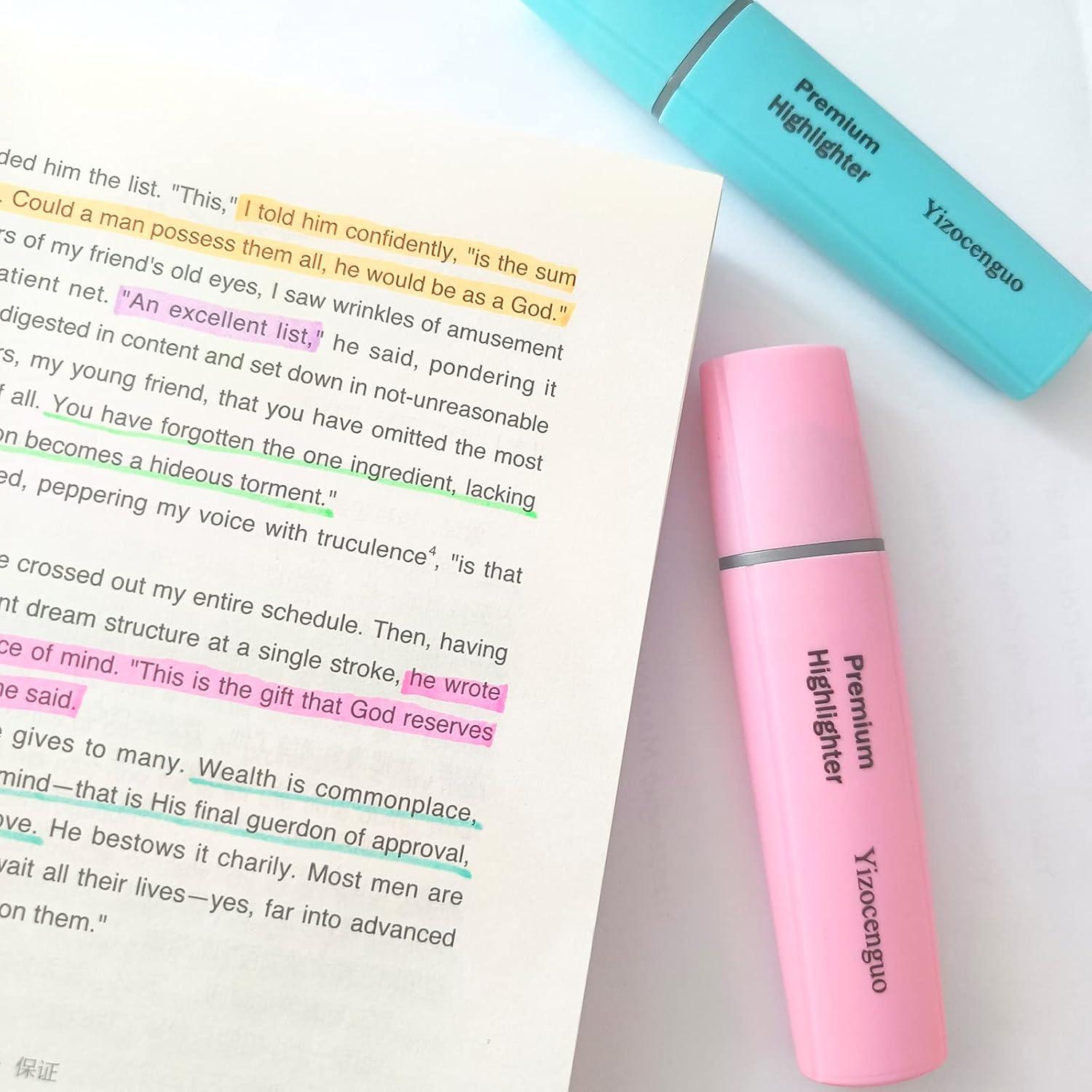 Textmarker Set: Pastell & Leuchtend, 12 Stück mit Keilspitze & Base