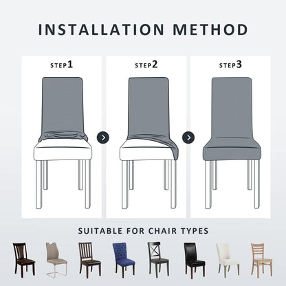 Stuhlhussen 4er-Set Stretch Cremeweiß – Universal Passform
