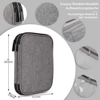 Edelstahl Rundstricknadel Set 9 Stück 80 cm Tasche Häkelzubehör 2,5-10 mm