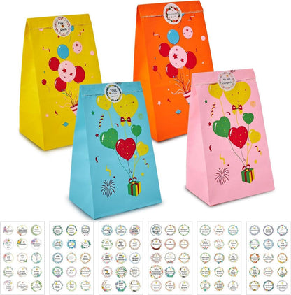 40 Stück Geschenktüten mit Aufkleber, Kindergeburtstag, Hochzeit