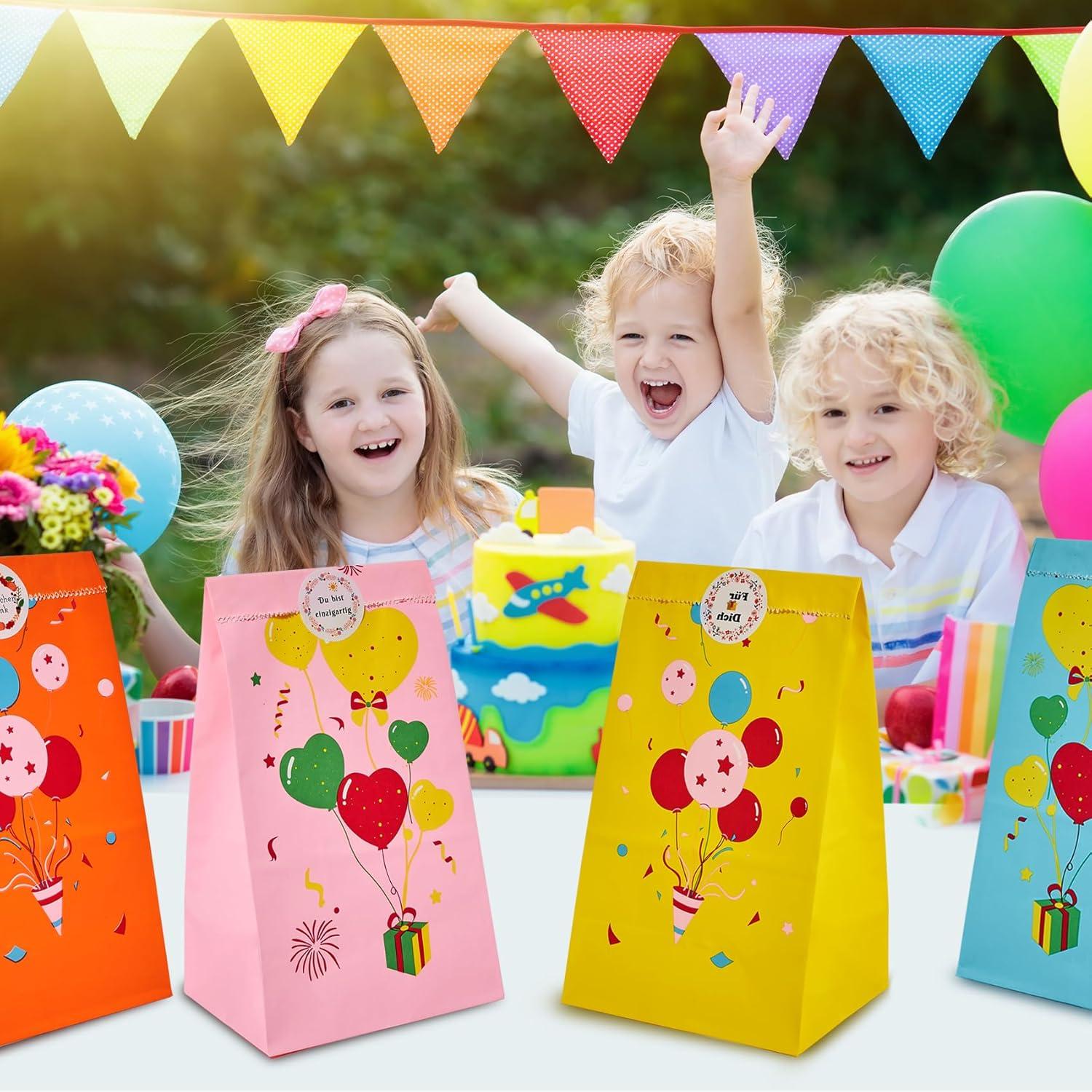 Papiertüten Kindergeburtstag Weihnachten Geburtstag Party 90 Aufkleber