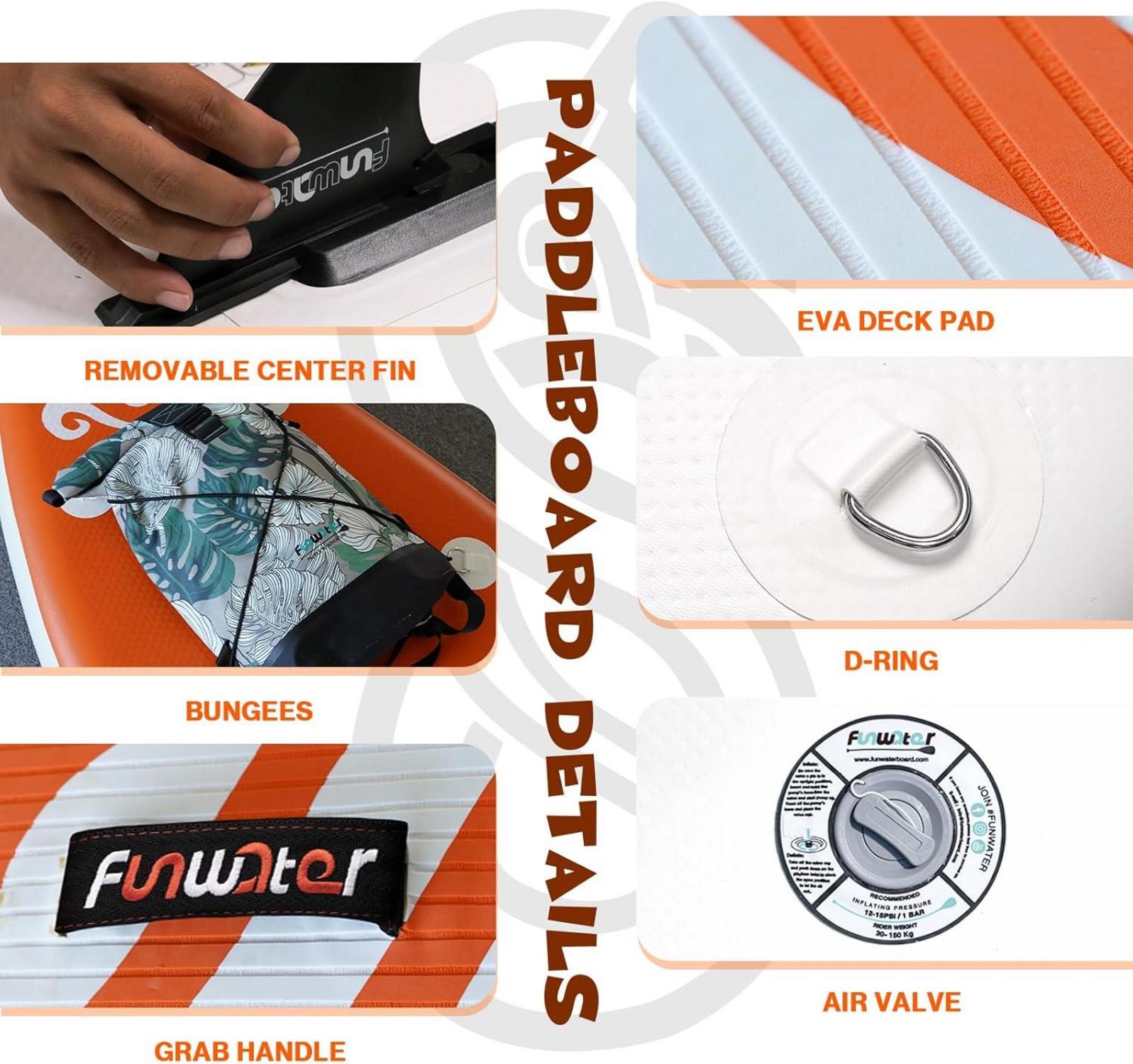 Aufblasbares Stand Up Paddling Board 2 Zubehörkonfigurationen