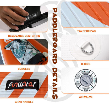 Aufblasbares Stand Up Paddling Board 2 Zubehörkonfigurationen