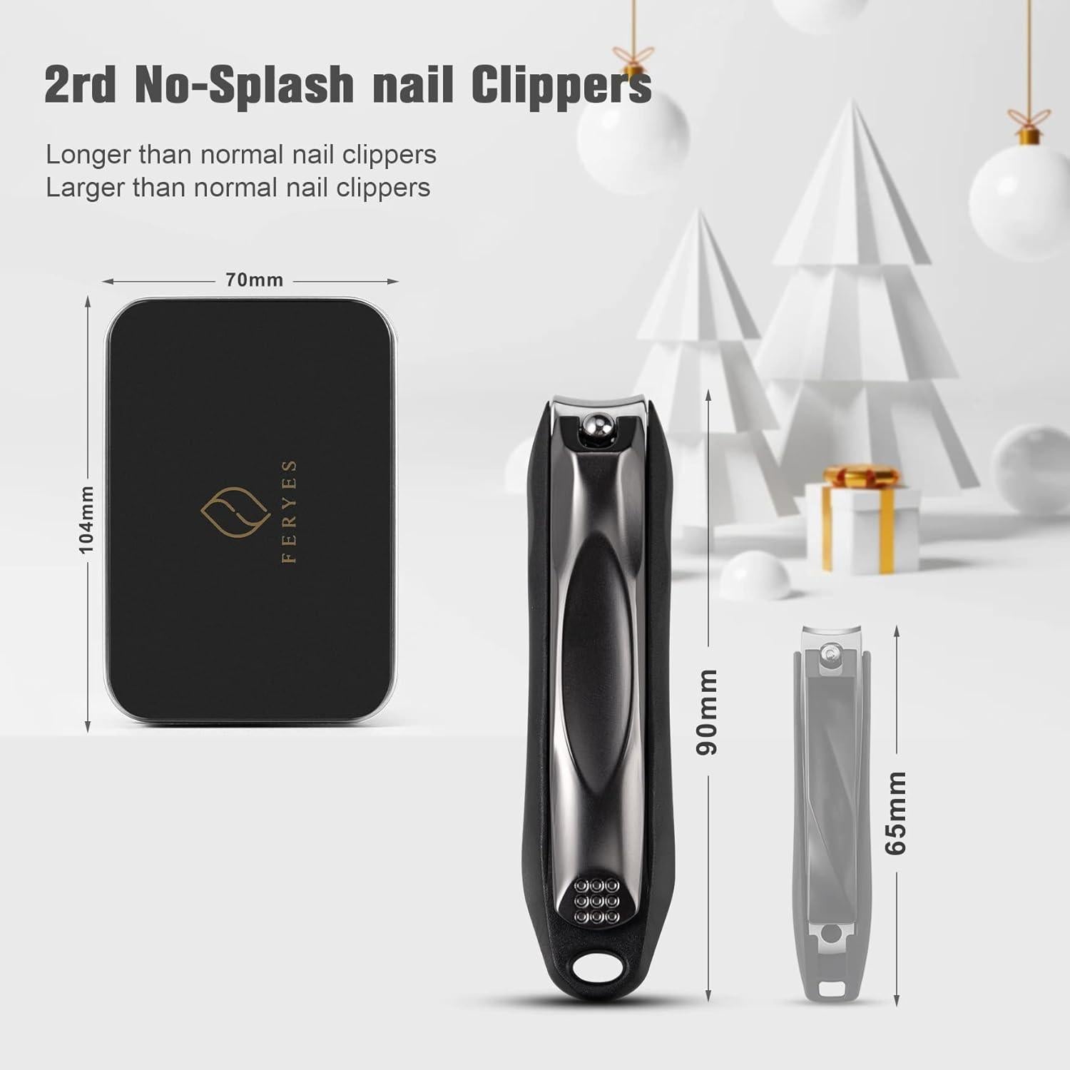 FERYES Nagelknipser mit Nagelfang und Integrierter Nagelfeile Maniküre Clipper