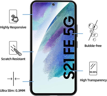 NEW'C Samsung Galaxy S21 FE 5G Hülle Schwarz Ultra Thin + 2