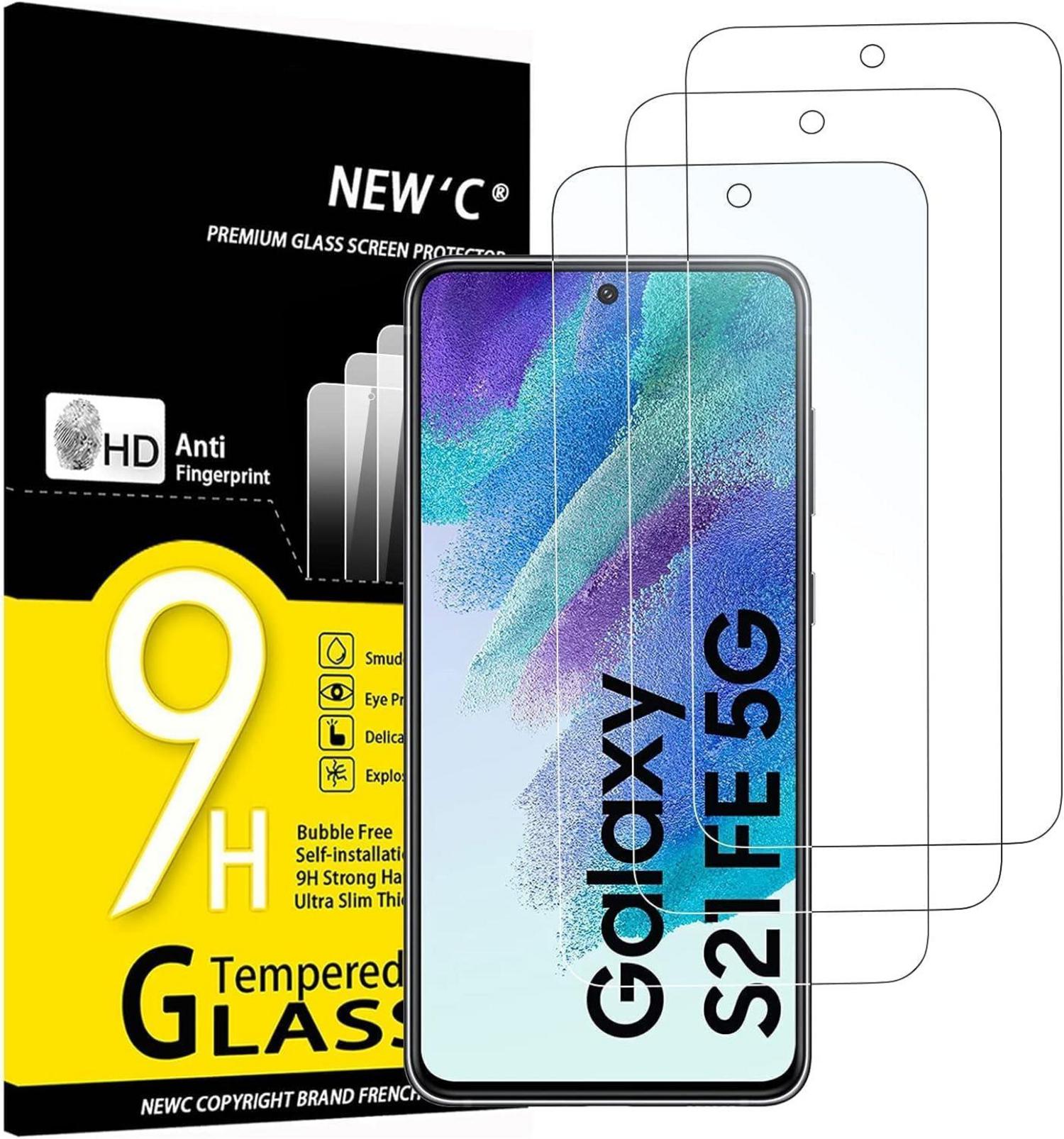 Panzer Schutzglas Samsung Galaxy S21 FE 5G 3er Pack 9H Härte 0.33mm