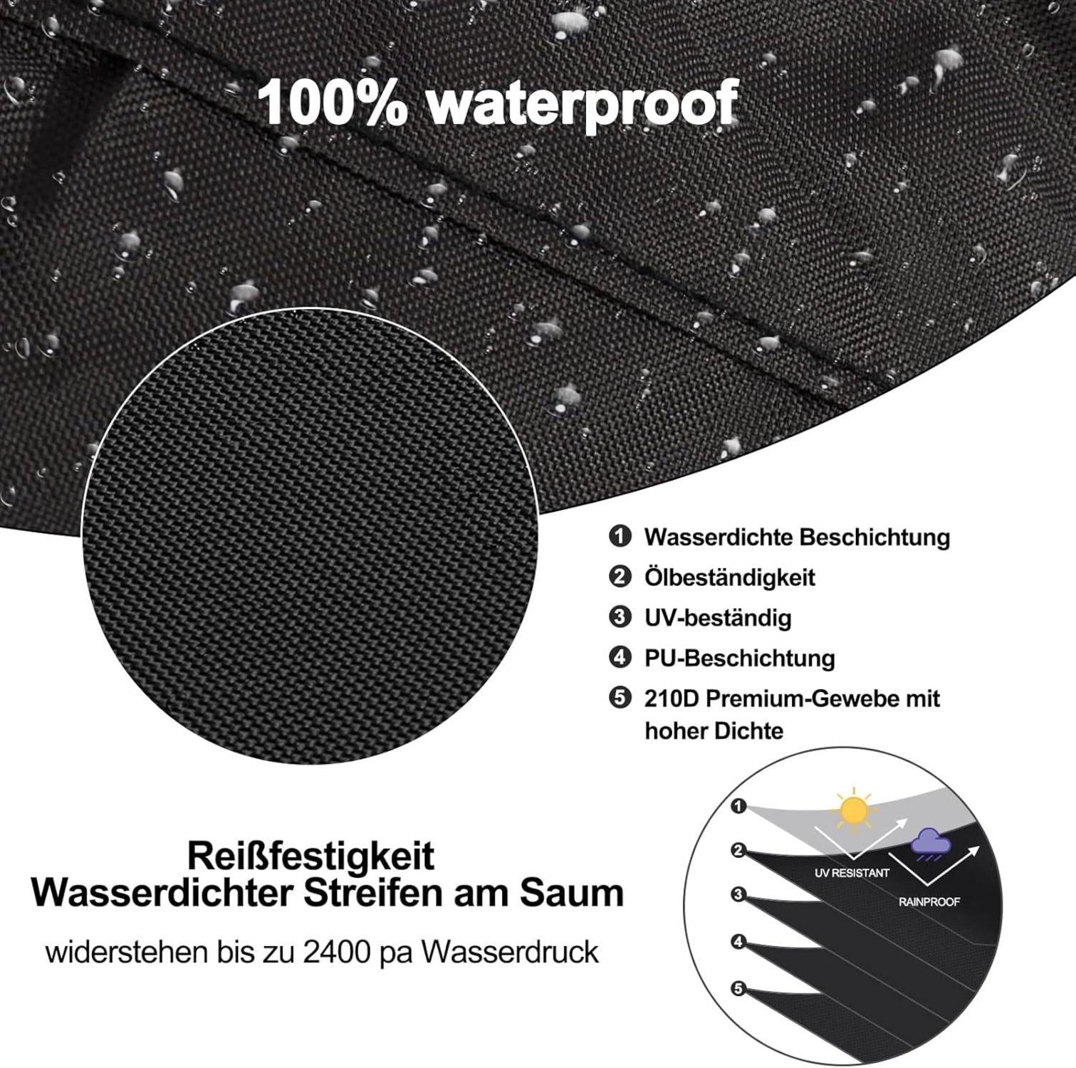Tonhui Wetterschutzhülle für Enders Nova LED L Patio Heizpilz, 420D Wasserdicht, 42 x 42 x 108 cm