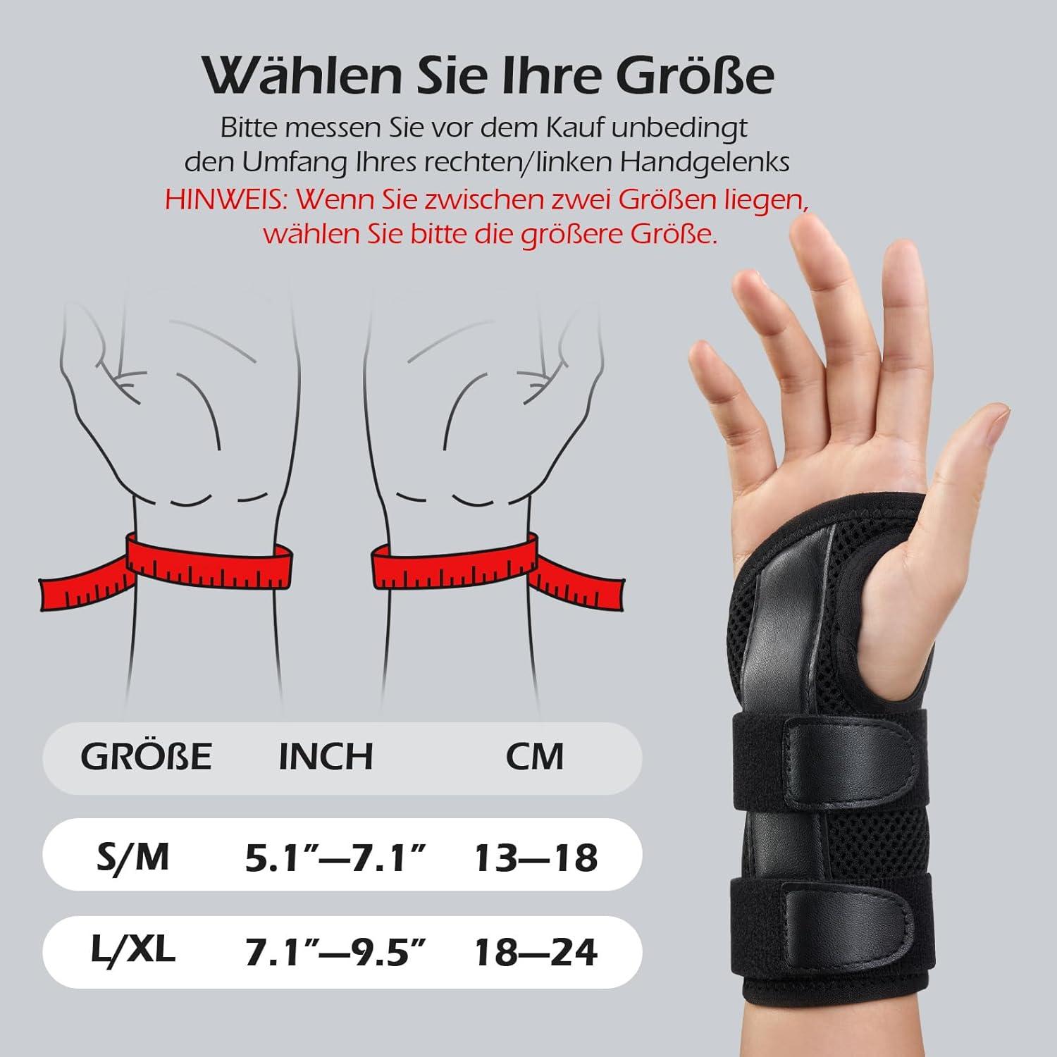 Handgelenk Bandage mit 3 Schienen für Arthritis Sehnenentzündung