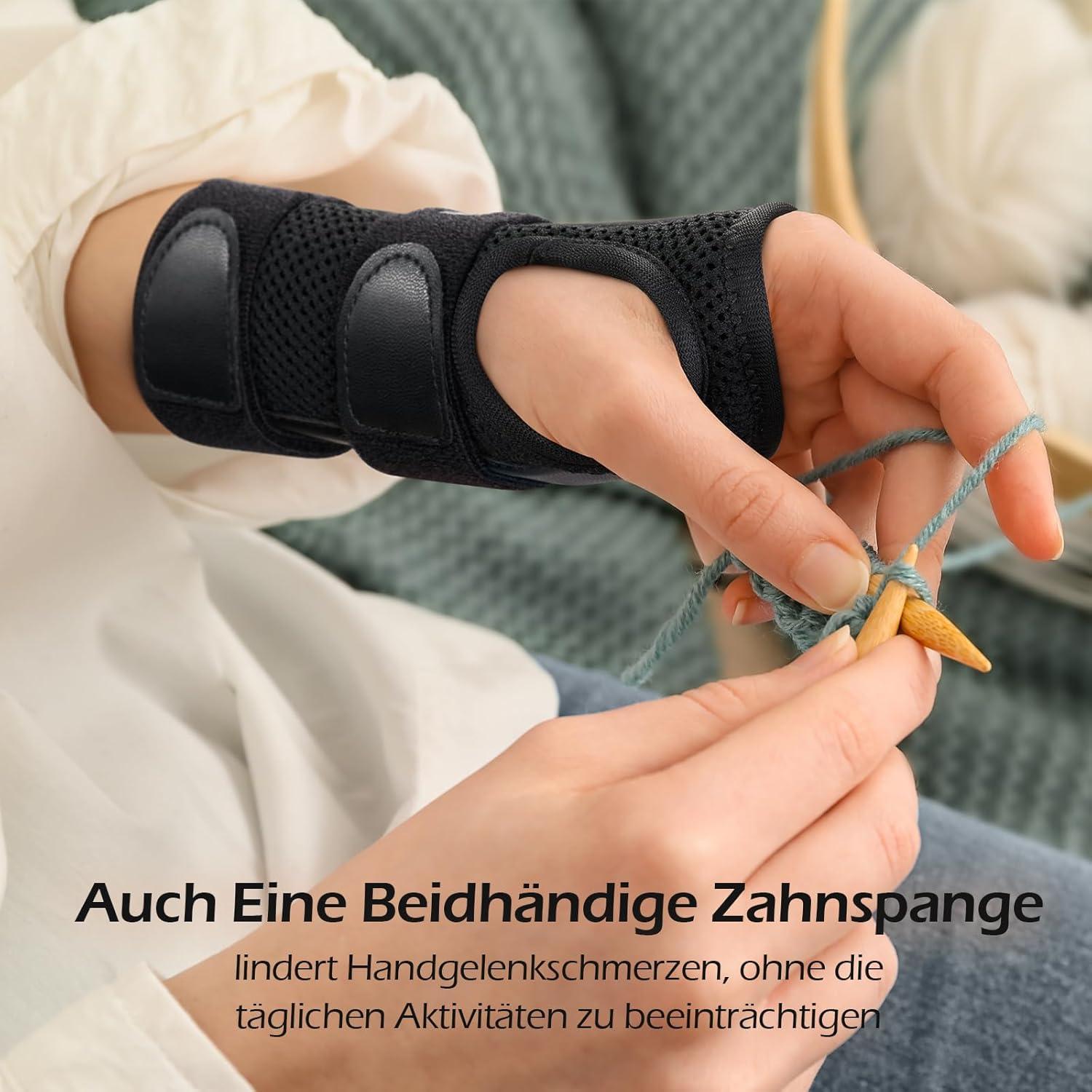 Handgelenk Bandage mit 3 Schienen für Männer Frauen - S/M Grau