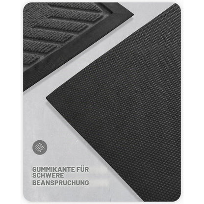 Fußmatte Outdoor rutschfest 90x150 cm Schwarz-Grau