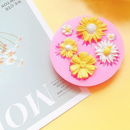 6x 3D Silikon Fondant Formen Blumen für Kuchen & Dekoration