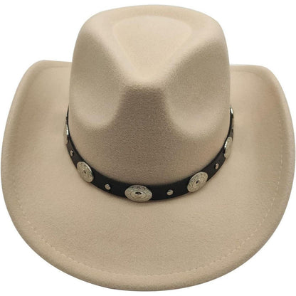 Herren Cowboy Hut Fedora Sonnenhut Band Schwarz in Lederoptik