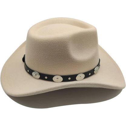 Herren Cowboy Hut Fedora Sonnenhut Band Schwarz in Lederoptik