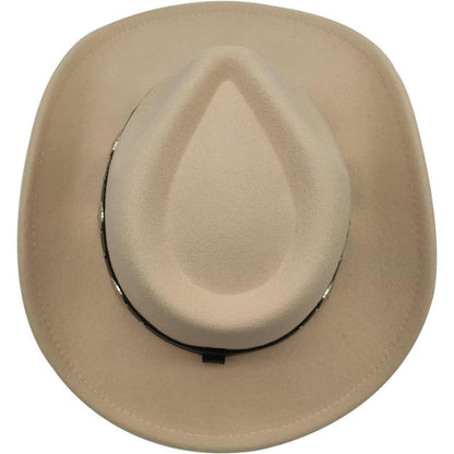 Herren Cowboy Hut Fedora Sonnenhut Band Schwarz in Lederoptik