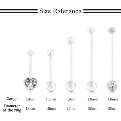 Schwangerschaft Acryl Bauchnabelpiercing Set 14G 25mm