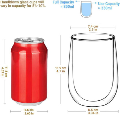 Glastal 350ml Doppelwandige Latte Macchiato Gläser 4er Set