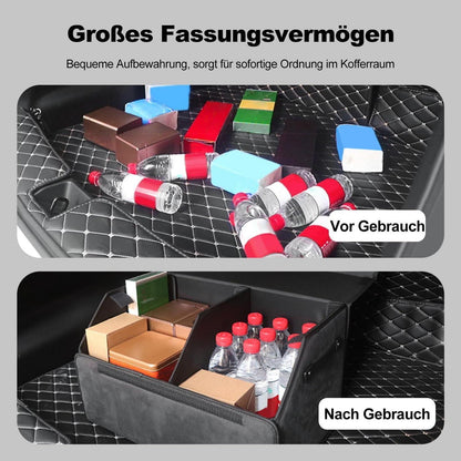 Kofferraum Organizer zusammenklappbar mit Fächern & Deckel