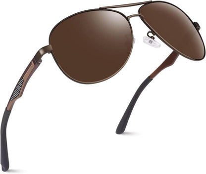 Polarisierte Pilotenbrille UV400 Sonnenbrille Flieger Braun