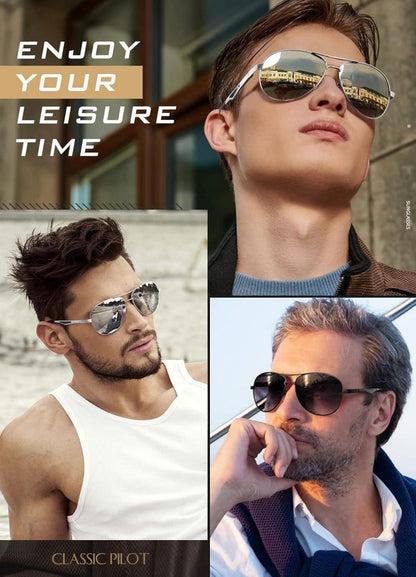 GQUEEN Pilotenbrille Herren Polarisiert UV400 Sonnenbrille