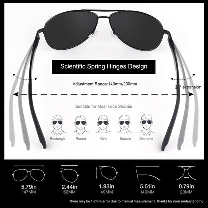 Pilotenbrille Herren Polarisiert UV400 Piloten Flieger Sonnenbrille Braun