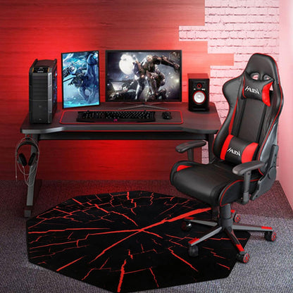 Bürostuhlmatte achteckig 120 cm Bodenschutz Teppichboden Rot