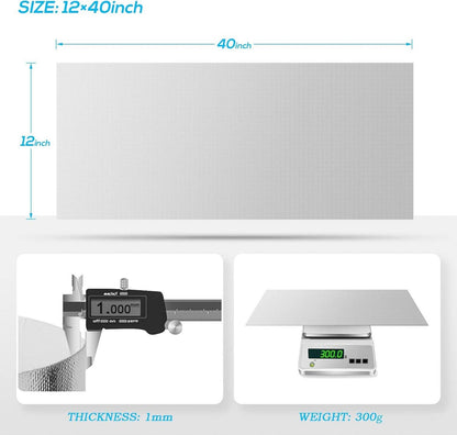 Aluminisierte Hitzeschutz selbstklebend 1093 °C Wärmehülse 30x100 cm
