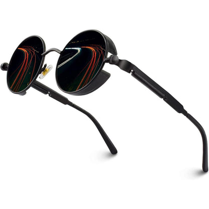 CGID Retro Steampunk Sonnenbrille Herren Damen Rund