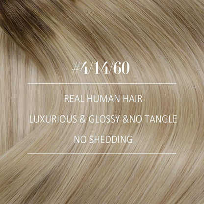 Echthaar Tressen Dunkelbraun Balayage Blond 35cm