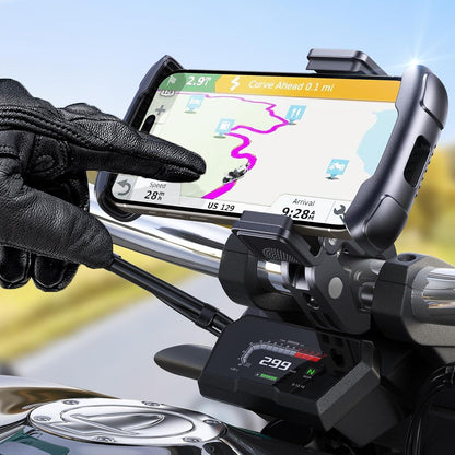 Motorrad Handyhalterung Diebstahlschutz Anti-Vibration Schwarz 4-7