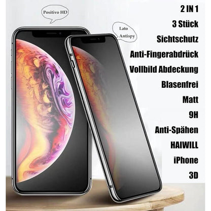 3er Pack mattes Privacy Schutzglas für iPhone 12 Pro Max