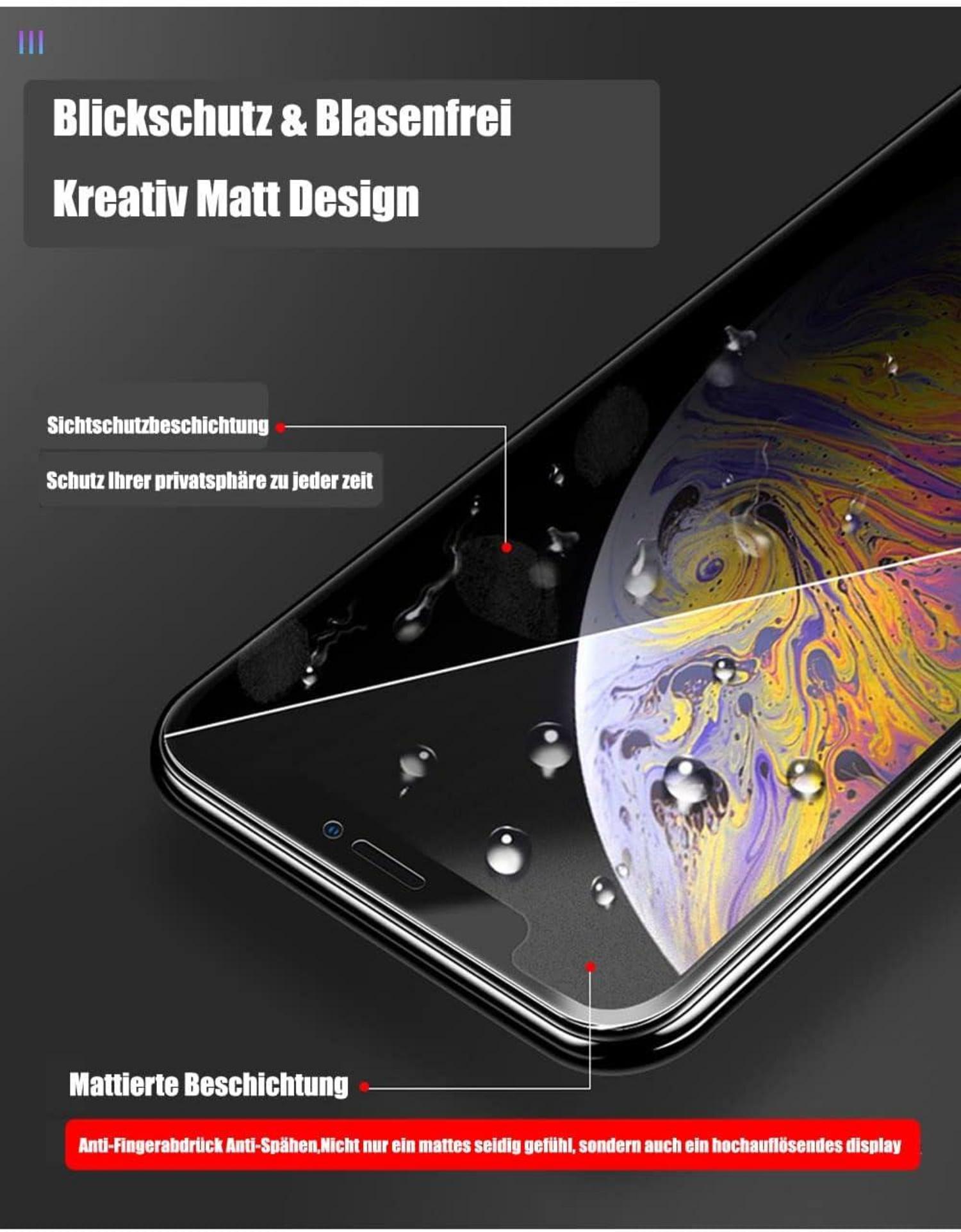3er Pack iPhone 12 Pro Max Matt Schutzfolie Blickschutzfolie 9H Gehärtetes Glas