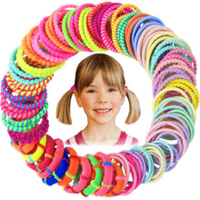 100 Stück Bunte Elastische Haargummis Mädchen Haarband Set