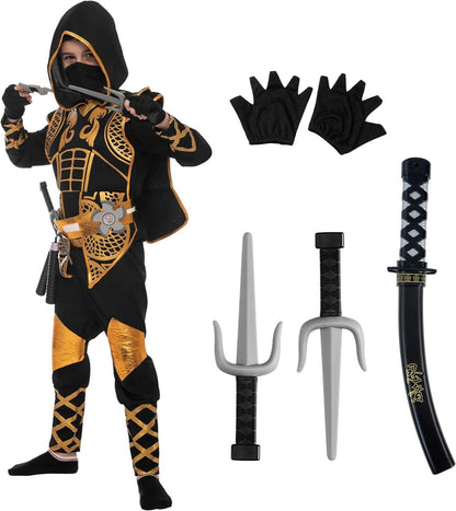 Spooktacular Creations Halloween Ninja Kostüm für Kinder Gold