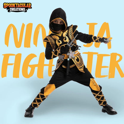 Goldenes Ninja-Kostüm für Kinder Jungen