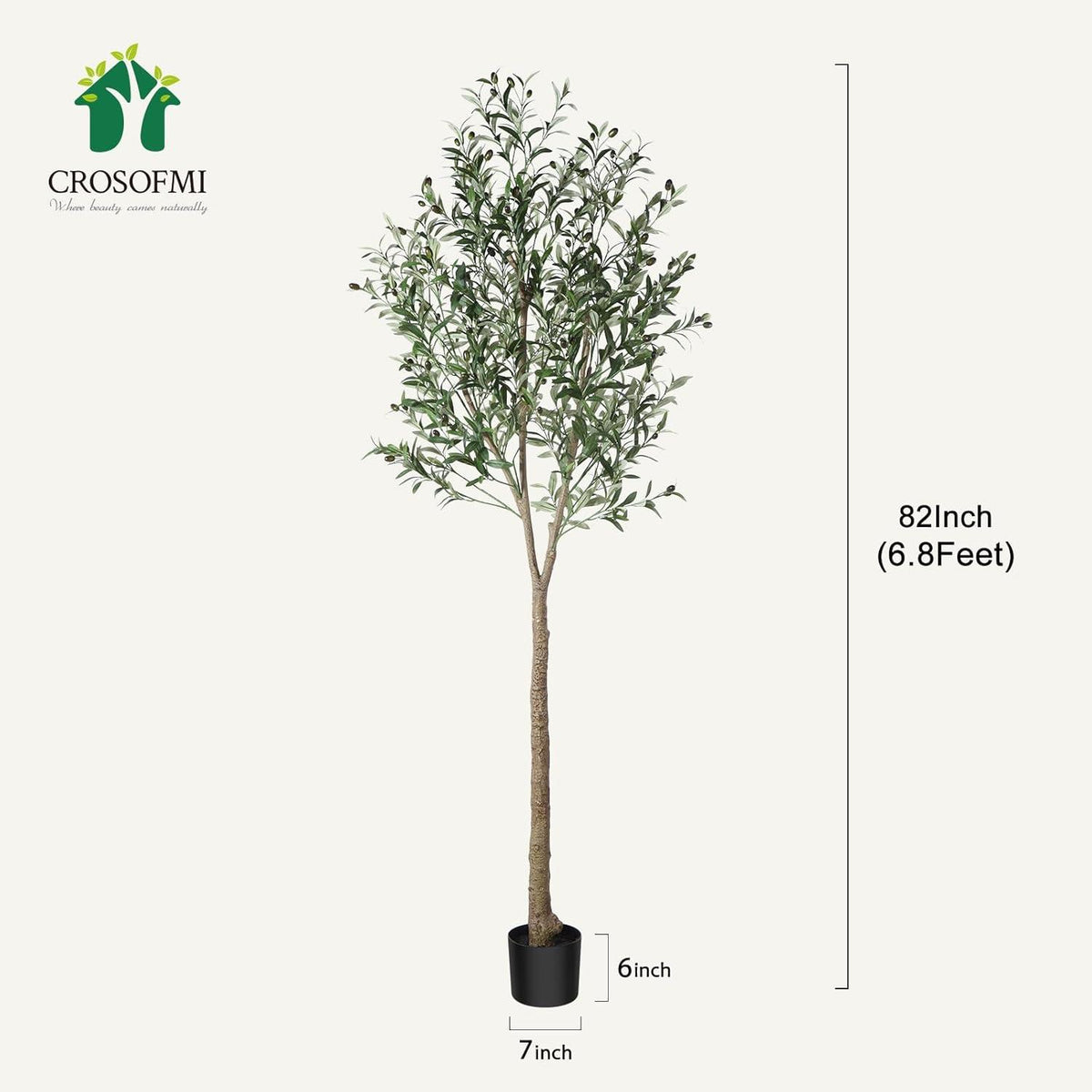 Künstlicher Olivenbaum Pflanze 210cm Tropische Deko Indoor Outdoor