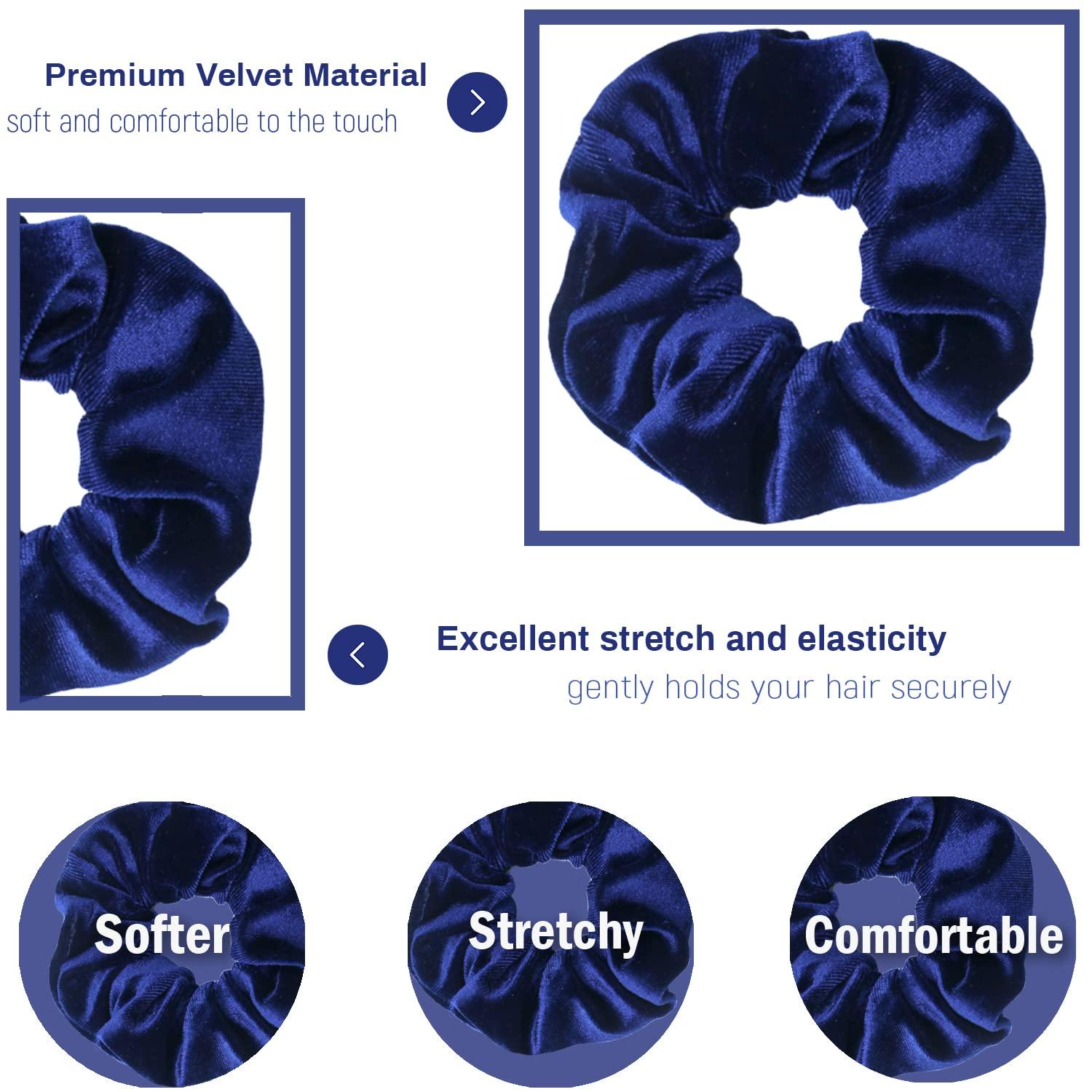 Samt Haargummis Scrunchies Set, 12er Pack - Elastische Dicke Bänder