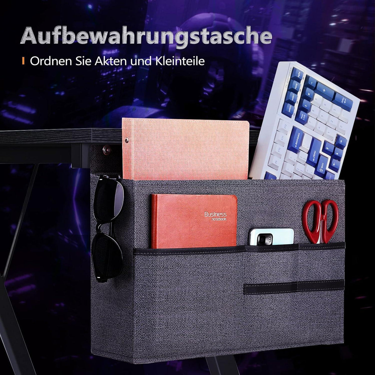 ODK Gaming Eckschreibtisch mit Monitorständer Schwarz 127x127 cm