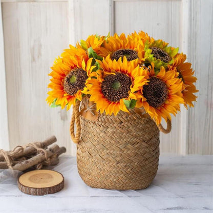 Künstliche Sonnenblumen 10er Set 45cm Blume Deko Hochzeit