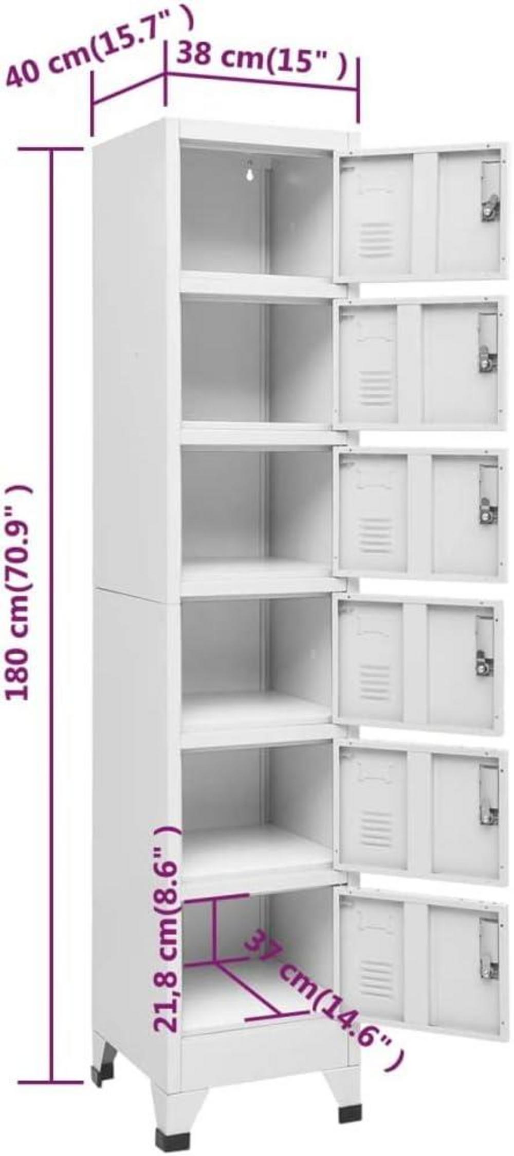 vidaXL Schließfachschrank Metall Umkleideschrank 38x40x180cm Stahl