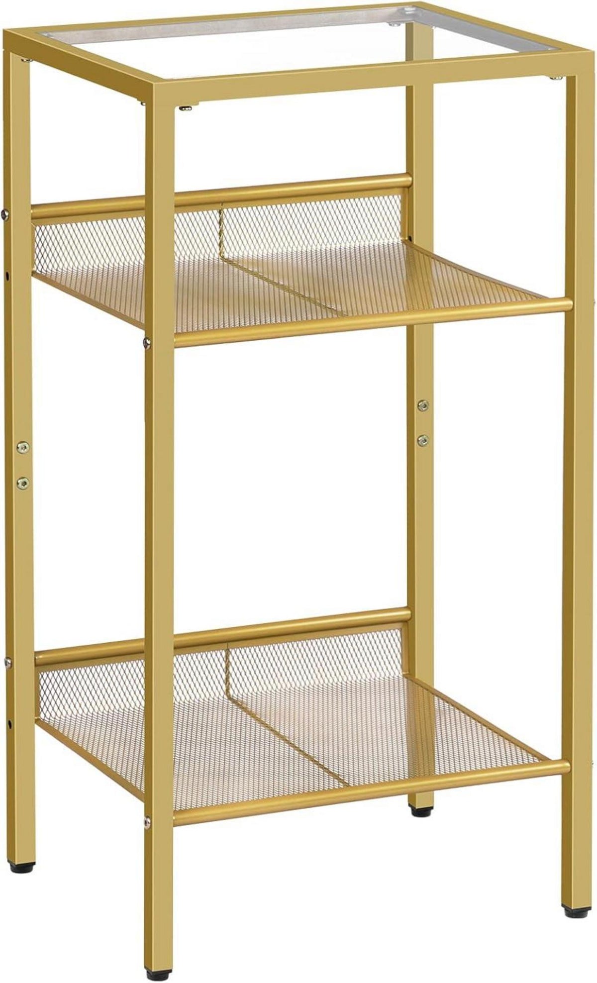 Beistelltisch mit Goldfarbenem gehärtetem Glas - 3-stöckiger