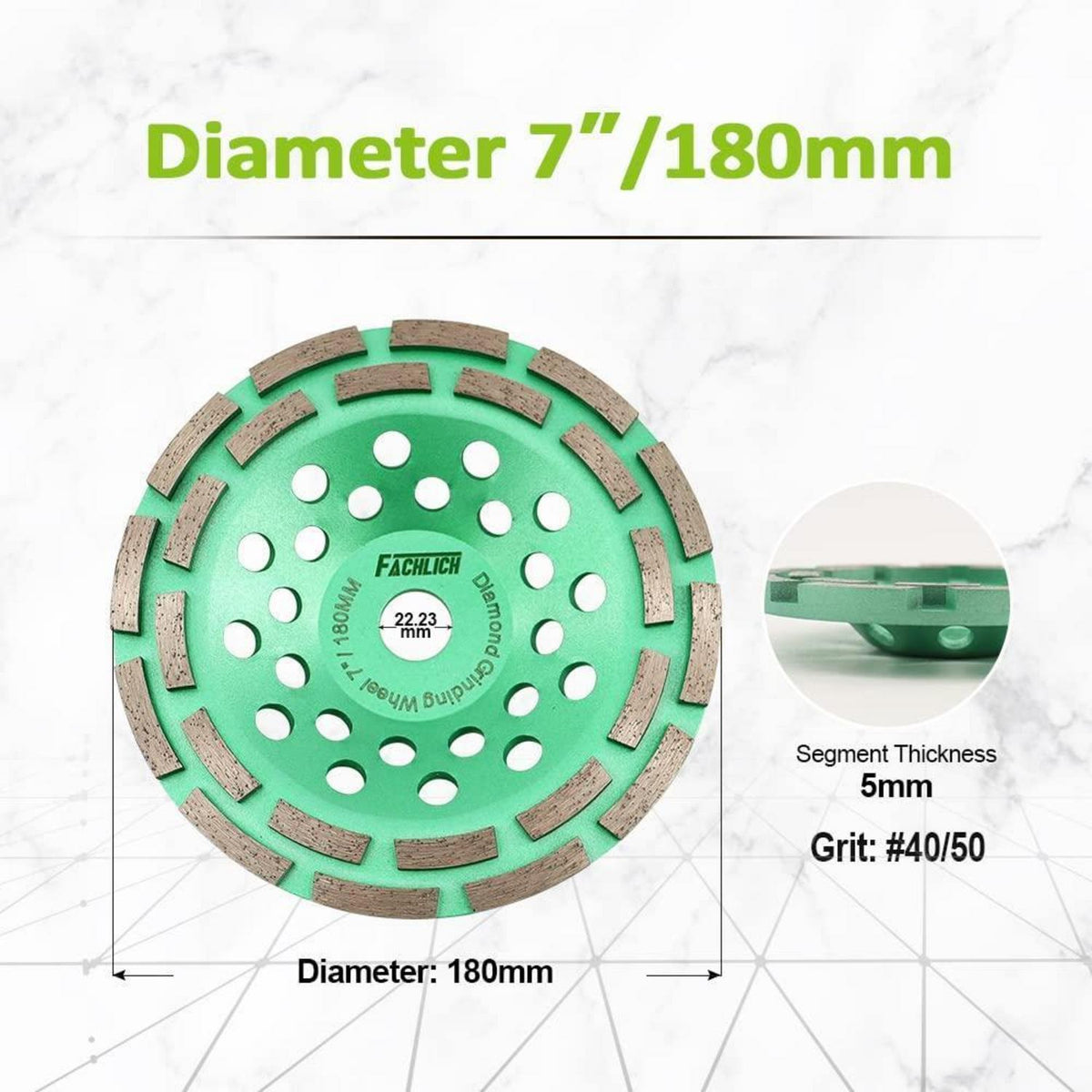 Diamant Schleiftopf Doppelreihe 180mm für Beton & Stein