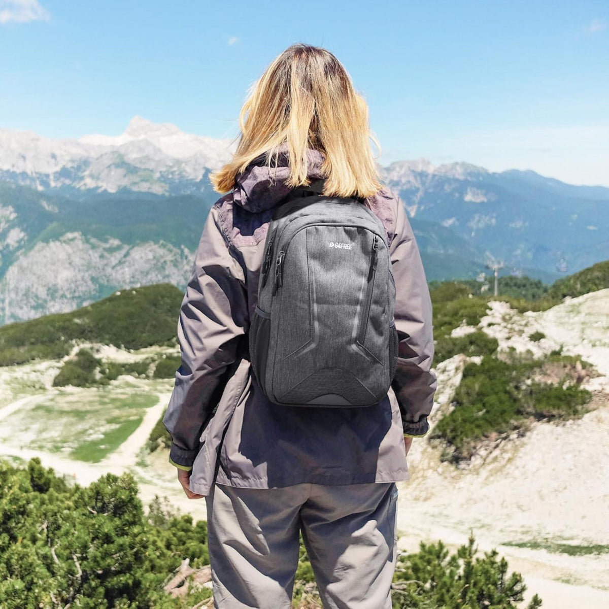Kleiner Damenrucksack 16L Mini Ultraleicht Wasserdicht Grau