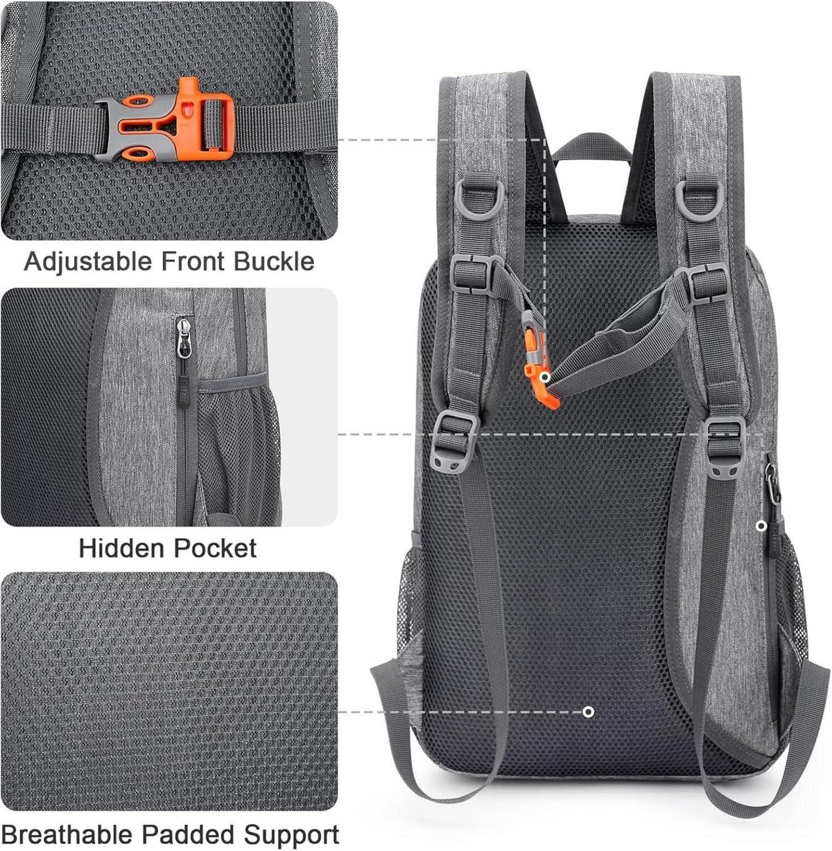 16L Ultraleichter Kleiner Damen Rucksack Wasserdicht für Camping