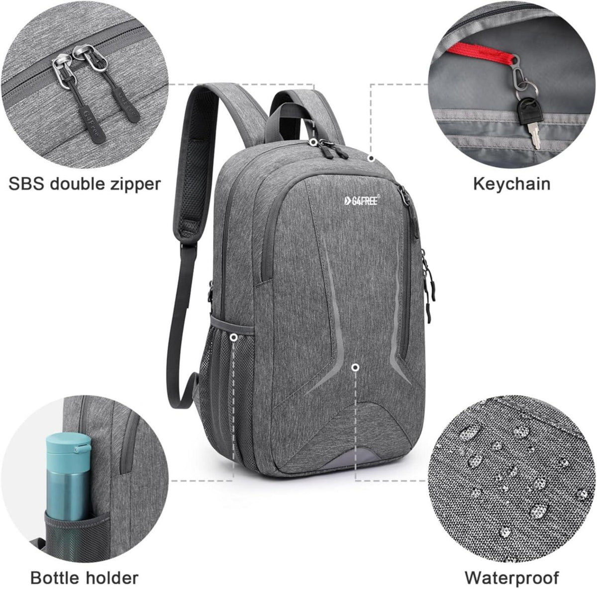 G4Free 16L Damen Mini Rucksack Ultraleicht Wasserdicht Wandern Radfahren