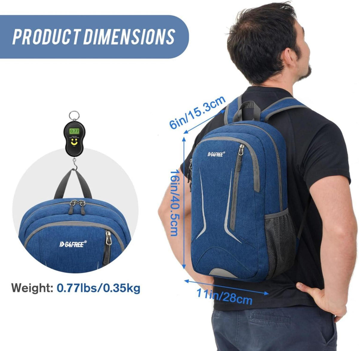 Ultraleichter Mini Rucksack 16L Damen Wasserdicht Wandern Sport